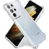 Cover Camera Protected Antishok Airbag Corner Protected Silicone Transparent Case Compatible with Samsung Galaxy S21 Ultra