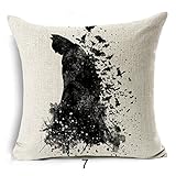 45,7 x 45,7 cm Noir Batman décoratifs Taie d'oreiller, Blanc Superhero Couvre-lit Taie d'oreiller Bande dessinée Housse de coussin sur le thème de la justice League Super Hero, forme carré, cadeau pour Nerd ventilateur, EN Coton et lin