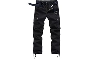 KTWOLEN Męskie outdoorowe taktyczne spodnie robocze cargo z elastyczną talią, na co dzień, wiele kieszeni, bojówki, wojskowe, spodnie robocze z 6 kieszeniami