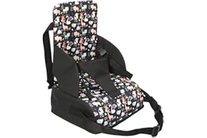 Cuscino Rialzo da Sedia per Bambini, Fansu Comodo e Sicurezza Smontabile Regolabile Cuscino Alzasedia per Seggioloni Cuscino Seduta per Sedia da Giardino (animale nero,44x28x28cm)
