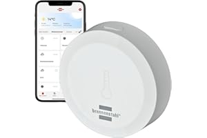 Brennenstuhl Connect Zigbee Temperatur- und Feuchtigkeitssensor TFS CZ 01 (smartes Temperatur- und Feuchtigkeitsmessgerät, Benachrichtigung aufs Handy, Smart Home, intelligente Szenen, kostenlose App)