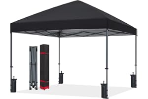 ABCCANOPY 3x3M Pavillon wasserdicht Pop-Up Gartenpavillon Festival Sonnenschutz,Central Lock-Serie,schwarz