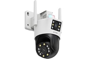ZOSI 4MP+4MP Dual-Lens WiFi Outdoor Camera, Dual View Wireless CCTV Camera Home Outdoor Security with Color Night Vision, Person/Vehicle Detection, Auto Tracking, 2-way Audio, Sound and Light Alarm