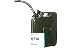 Oxid7® Tanica di carburante in metallo incl. beccuccio in argento | Tanica di carburante da 20 litri | Adatta a benzina, diesel e bioetanolo | Tanica di carburante da 20 litri con approvazione UN