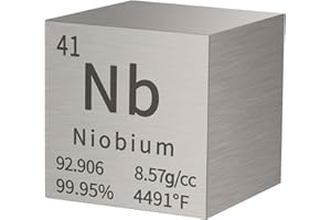 PFCKE Niobium Cube Metal Density Cubes Pure Metal High Density Element Cube for Element Collections Lab Experiment Periodic Table Collection DIY Teacher Science Creative Gift（Niobium，1 Inch）