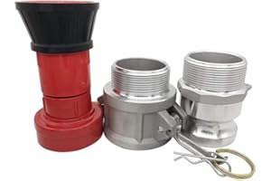 Fudeshe 2" Heavy-Duty Industrial Fire Hose Nozzle,Red Constant Flow Fog Nozzle,Fire Equipment Constant Flow Fog Nozzle