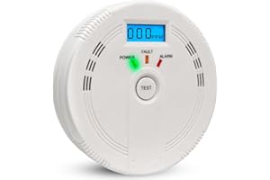 YEZALA Carbon Monoxide Detector, Carbon Monoxide Alarm with Digital Display and Audible 85DB Alarm, Battery Powered(Battery not Included), Suitable for Camping, Home, Office, School, in Accordance