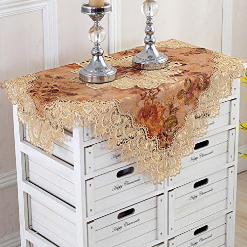 European roundtable brulee silk lace table cloth,Art coffee table table cloth tablecloth covered towel,Upholstery chair set-A 24*24in