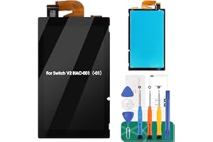 SRJTEK Ersatzbildschirm für Nintendo Switch V2, LCD-Display, Ersatz-Kits für Switch V2, LCD-Digitizer, Touchscreen, Montagesatz, Ersatz HAC-001(-01) 2019 (nicht für V1), HAC-001（-01）