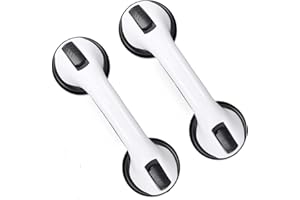 EHIOG 2 PCS Maniglia di sicurezza, Maniglia Doccia Anziani,Maniglione Bagno per Disabili, con montaggio a ventosa, per handicap, anziani, bagno, barra di sicurezza, Nero