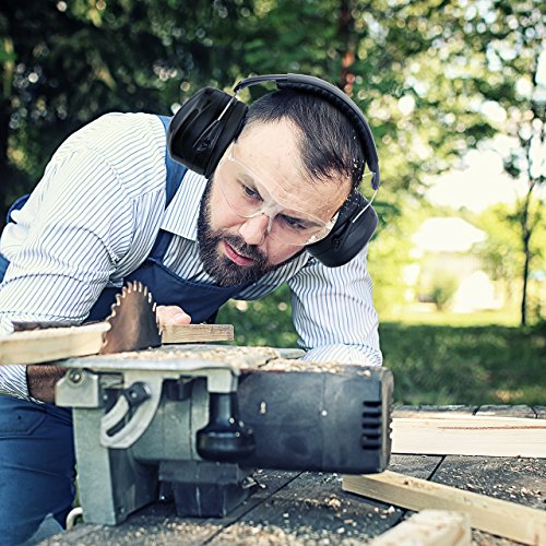 Mpow Schießsport Ohrenschützer, Sicherheit Ohrenschützer SNR 34 dB Gehörschutz, Sicherheitsschutz Ohrenschützer mit 2 Stück kratzfesten Schutzbrillen für Feuerwaffen, Luftfahrt, Bau - 6