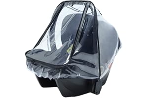 YAJEXUN Car Seat Rain Cover Baby Carrier Raincover, Windproof and Waterproof Rain Cover for Stroller, EVA Car Seat Weather Shield with Quick-Access Zipper Door and Side Ventilation, Car Accessories