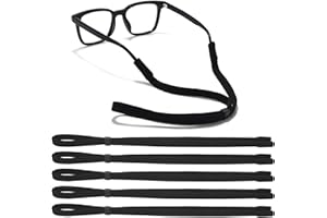 Qufiiry 5 Stück Sportbrillenband, Verstellbarer Brillenbänder für Sport, Rutschfest Brillenschnur, Sportbrillenband mit guter Schweißabsorption, Eyewear Cords Strap für Männer Frauen Kinder(Schwarz)