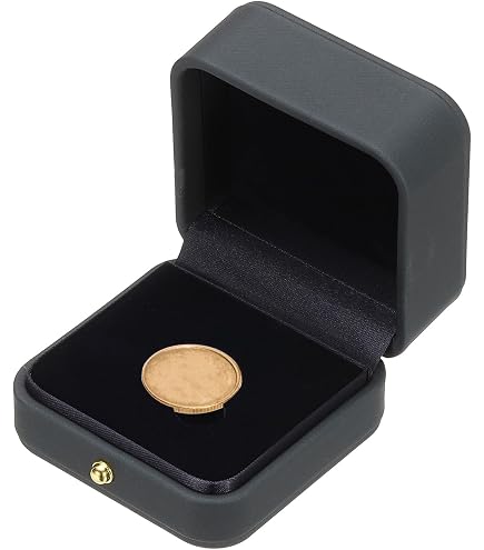 PATIKIL Scatola Portamonete Quadrata In Pelle Sintetica Grigia – Con Espositore Trasparente Per Monete Da 30 Mm