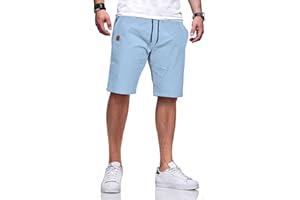 JustSun Mens Shorts Casual Shorts with Elasticated Waist
