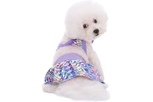 BT BEAR Costume da bagno per cani Costume da bagno per cani con fiori per cani e cani di piccola taglia (grande, viola)