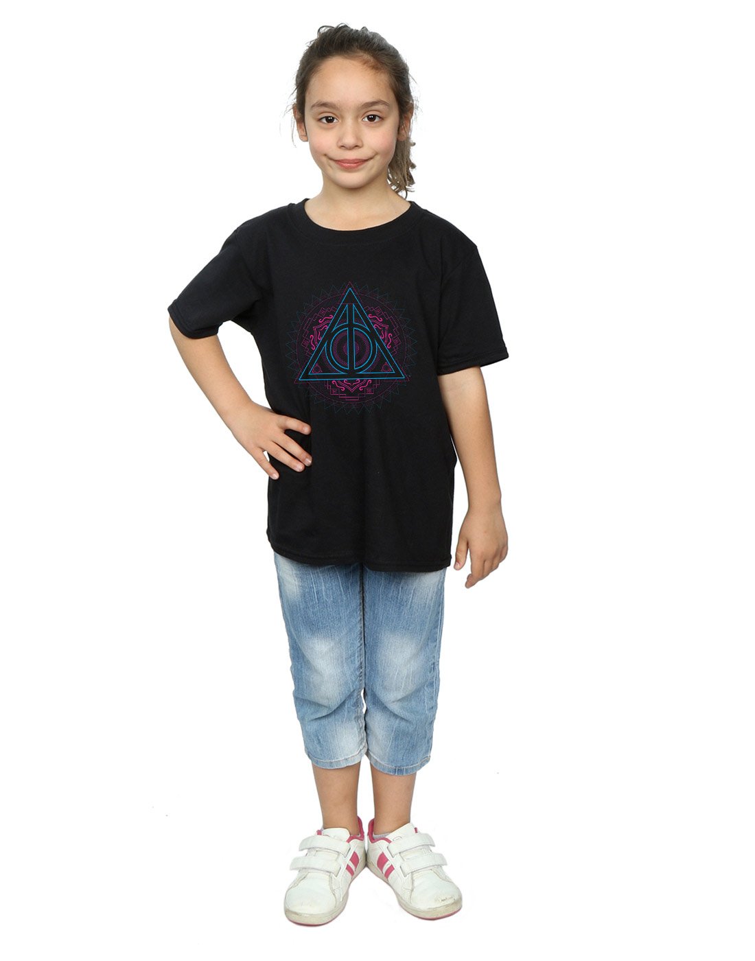 Harry-Potter-Mdchen-Neon-Deathly-Hallows-T-Shirt