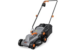 DOVAMAN LA33A 1300W Cortacésped Eléctrico, Corte 33 cm, Recogida hasta 95%, Altura Ajustable 3 Niveles, Indicador Bolsa, Diseño Ligero, Plegable, Ideal para Jardines