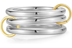 Emibele Stackable Rings for Women, No Tarnish Silver Rings Stack, Size 6