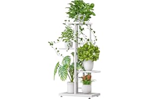 Lidzopas Soporte para Plantas de 4 Niveles para Interiores,Soporte Alto para Plantas de 53 cm,Estante Grande de Metal para Macetas de Flores, Estante de Exhibición de Múltiples Plantas de Flores
