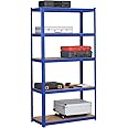 Yaheetech Garage Shelving Units - 5 Tier Heavy Duty Rack for Storage Metal Utility Shelves,180cm x 90cm x 40cm,175KG Per Shelf,Blue