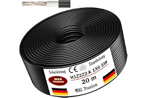 Solkabel H1Z2Z2-K 4, 6 eller 10 mm² från 5 till 200 m solkabel svart, röd eller blå, kan användas i mark, enkel ledare, fotov