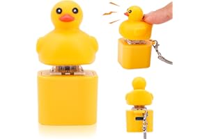 BTFO Enten-Zappel-Schlüsselanhänger, Wiederaufladbarer Quakender Enten Schlüsselanhänger Tragbarer Lustiger Finger-Zappel-Enten-Quak-Knopf-Schlüsselanhänger Tastatur-Tastenkappen zur Entspannung