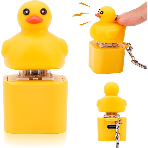 JLZK Mignon Dessin Animé PVC Casque Petit Canard Jaune Porte-clés Pendentif Sac Voiture Porte-clés Suspendu Cadeau D'anniversaire Pour Enfants