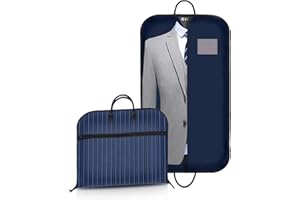 VISOOM Suit Garment Bag 100x60 cm Clothes Carrier Folding Hanging Cover Bags Breathable for Travel and Storage Suit Jacket Dress Coat Men Women(Oxford Fabric Blue)