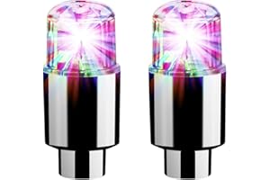 QUORX 2 Tapas Vástago Válvula Neumático LED con Sensores Movimiento, Luces Neón para Rueda de Coche y Motocicleta, Lámpara Automática