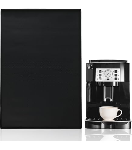 Tapis Machine à Café 2-en-1 En Silicone – Principal 60x40 Cm + égouttoir 19x40 Cm, Antidérapant, Facile à Nettoyer