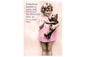 Gutsch Verlag Lustige Postkarte mit Vintage-Motiv und Spruch - 'Erwachsen werden zu wollen, war die dümmste Idee, die ich als Kind hatte' - Ideal für Freunde & Familie