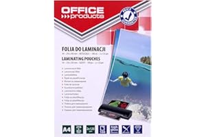 OFFICER PRODUCTS OFFICE PRODUCTS Fogli Plastificatrice A4 / 2 x 125 Micron/Confezione da 100 pezzi/Pouches per plastificazione per documenti/Finitura Lucida/Foglio di Laminazione