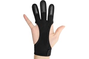 COITEK Archery Finger Glove S M L XL Black Feather Bow Shooting Hunting Protect Gloves for Male Female Youth Adult