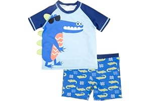 VICROAD Boys Rash Vest & Shorts 2 Piece Swim Set Ages 3 to 8 Years