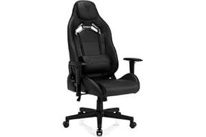 SENSE7 Gaming Vanguard krzesło biurowe dla graczy, ergonomiczne krzesło, podłokietnik, jednoczęściowa rama stalowa, regulowany kąt nachylenia, kolor czarny, 41-49 x 66 x 58 5902659841339