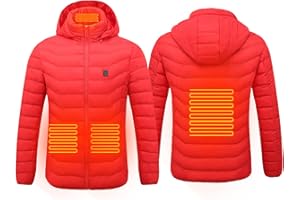 Susenstone Veste Chauffante électrique Homme et Femme Veste Chauffant USB Vêtements Chauffant Hiver Chaud Léger Manteau Doudoune Veste Capuche avec 3 Niveaux de Chauffage,Interface USB