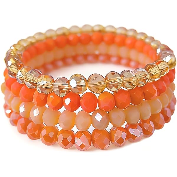 Set di bracciali elasticizzati con perline di vetro di Boemia all'ingrosso