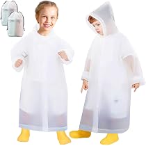 AIWUHE Poncho Pioggia Per Bambini Con Cappuccio - Impermeabile Leggero E Portatile (Taglie S-XL)