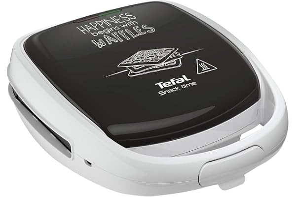 Tefal Appareil à gaufre, Multifonction, 2 jeux de plaques, Poignée sécurisée, Gaufrier Snack Time Happiness SW341112