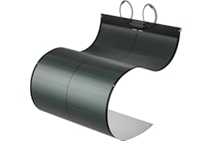 BougeRV Panneau Solaire Souple 100W CIGS Panneau Solaire Flexible 360° IP68 pour Le Toit Camping-car Bateau Cabine Van balcons et Autres Surfaces Inégales Compact, Pré-percé