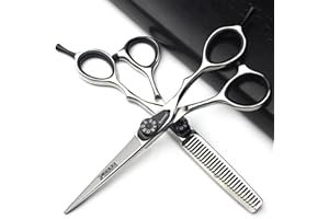 SHARONDS 5.5 pulgadas japonesa 440c Laser Cortes Tijeras Salon Profesional Hair stylisten y finas werdendes Tijeras de pelo Combinación de paquetes