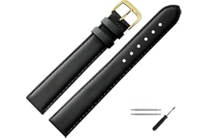 MARBURGER Uhrenarmband 14mm Leder XL Glatt Mit Naht - Werkzeug Montage Set 66014