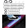 Fabtec Car Door Foot Step Sill Plate with Mirror Finish LED Compatible with Maruti Suzuki S Cross (Set of 4pc,Blue)(6 Months Warranty)