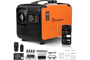 ‎SUNSTER Sunster 8KW All in One Diesel Standheizung, 12V/24V/230V Dieselheizung 0,12–0,45 L/h mit Bluetooth App & AC Power Adapter, Lüftungsmodus &Autor Start-Stop, Diesel Heizung für Autos LKW Wohnmobile