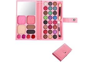 Daxlizy Set di trucco per bambini, 33 colori, per bambine, dai 4 anni, sicuro e atossico, lavabile, con beauty set, cosmetici naturali per ragazze, cosplay, compleanni, feste Colore: Rosa.