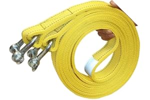 ZZDZW Abschleppseil Auto,Abschleppseil 5t-25t,Gurt Reflektierenden Hochfeste Abschleppgurte 4m/5m/6m/7m/8m/9m/10m Mit Zwei Sicherheitshaken Windenseil Abschleppband Verstärkte Schlaufenende