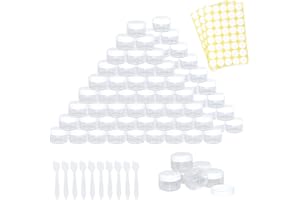 WUERQIE 100 Stück Döschen,5ml Leerdose Mini klarer Tiegel Probe Transparentes Cremeglas Kosmetikflaschenbehälter mit Schraubverschluss Reiseset,Verwendet für Lippenbalsam,Lotion,Creme(Weiß）