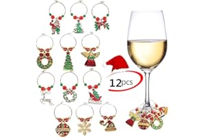 PHOGARY Glasmarkierer Weinglas Anhänger, Ringe, Markierungen, Weihnachten, Party, Bar, Getränke, Tischdekoration