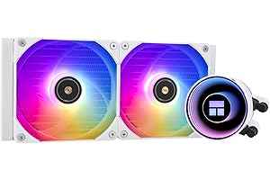Thermalright Frozen Notte 240 WHITE ARGB V2- Raffreddamento ad acqua, 240 raffreddatori CPU bianchi, doppia ventola PMM,adatto per AMD / AM4 AM5, Intel LGA 1700/1851/1150/1151/1200/2011